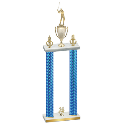 Double Blue Carbon Fiber Year Golf Trophy