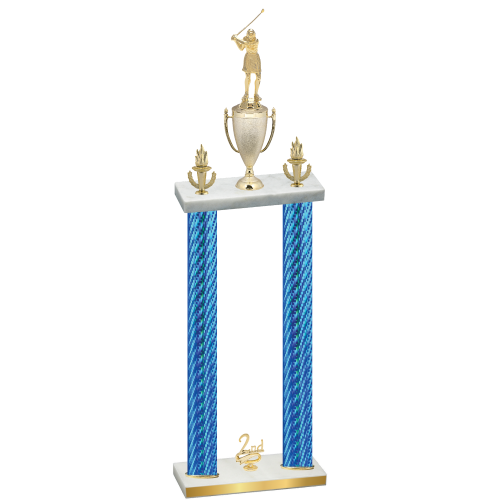Double Blue Carbon Fiber Second Place Golf Trophy
