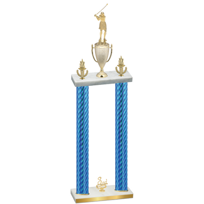 Double Blue Carbon Fiber Third Place Golf Trophy