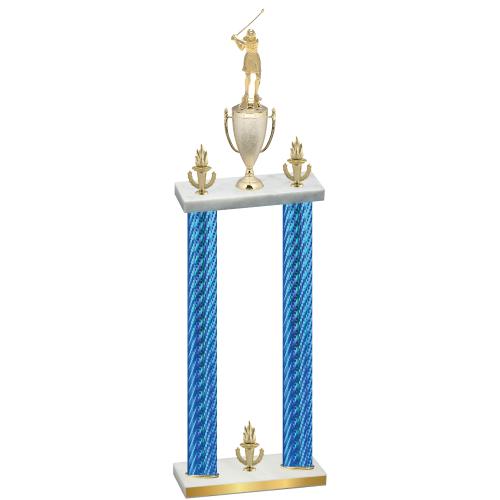Double Blue Carbon Fiber Victory Golf Trophy