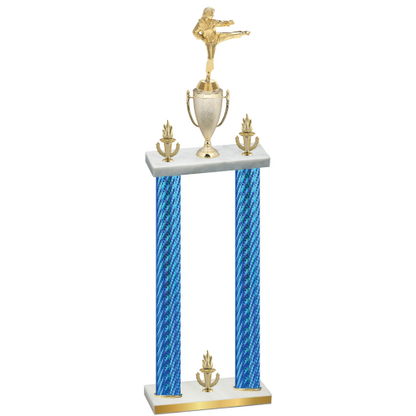 Double Blue Carbon Fiber Victory Karate Trophy