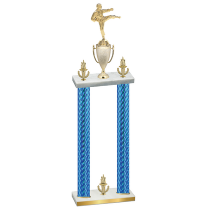 Double Blue Carbon Fiber Victory Karate Trophy