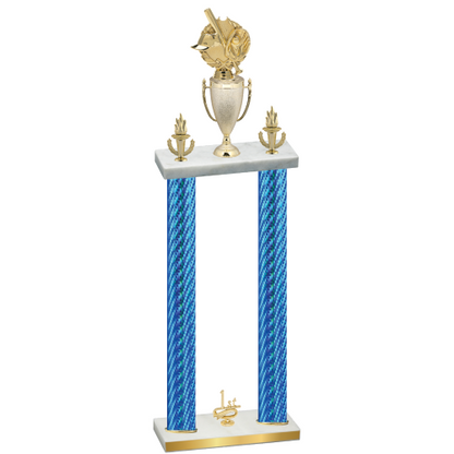 Double Blue Carbon Fiber First Place Baseball Trophy