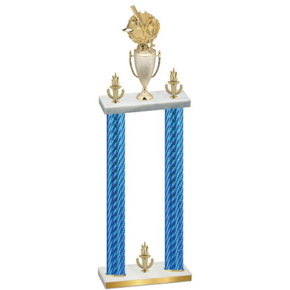 Double Blue Carbon Fiber Victory Baseball Trophy