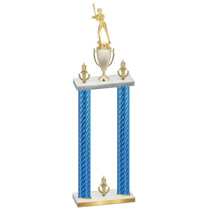Double Blue Carbon Fiber Victory Softball Trophy