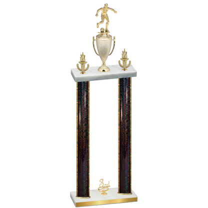 Double Black Glacier Third Place Soccer Trophy