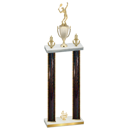 Double Black Glacier Fourth Place Tennis Trophy