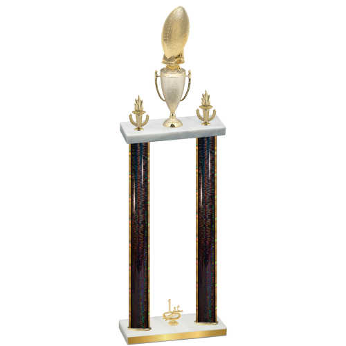 Double Black Glacier First Place Football Trophy