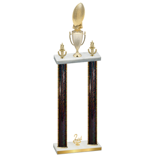 Double Black Glacier Second Place Football Trophy
