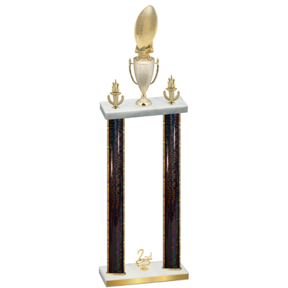 Double Black Glacier Second Place Football Trophy
