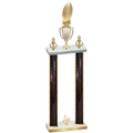 Double Black Glacier Third Place Football Trophy