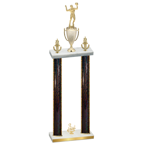 Double Black Glacier Third Place Volleyball Trophy