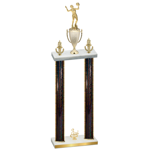 Double Black Glacier Third Place Volleyball Trophy