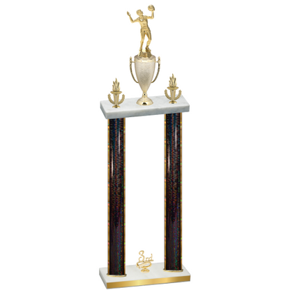 Double Black Glacier Third Place Volleyball Trophy
