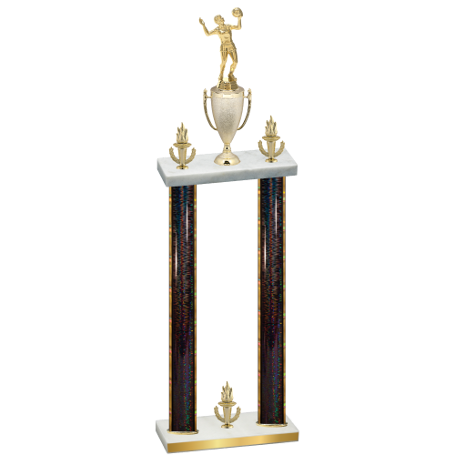 Double Black Glacier Victory Volleyball Trophy