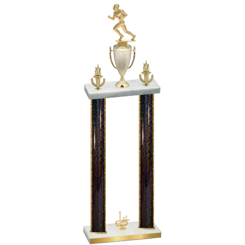 Double Black Glacier First Place Football Trophy