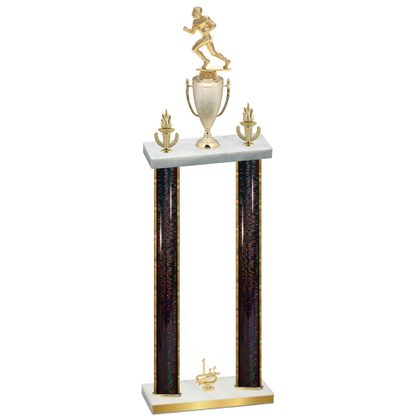 Double Black Glacier First Place Football Trophy