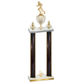 Double Black Glacier Third Place Football Trophy