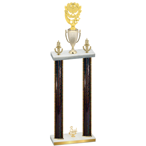 Double Black Glacier Third Place Pickleball Trophy