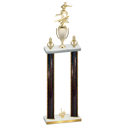 Double Black Glacier First Place Flag Football Trophy