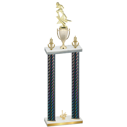 Double Black Carbon Fiber First Place Football Trophy