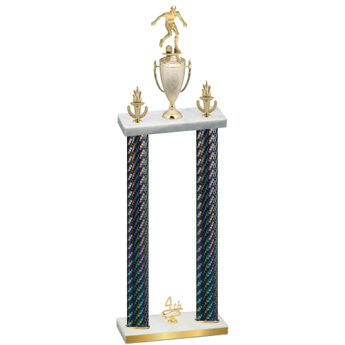 Double Black Carbon Fiber Fourth Place Soccer Trophy