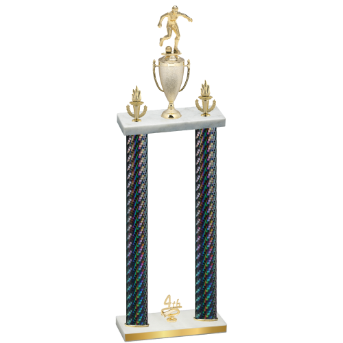 Double Black Carbon Fiber Fourth Place Soccer Trophy