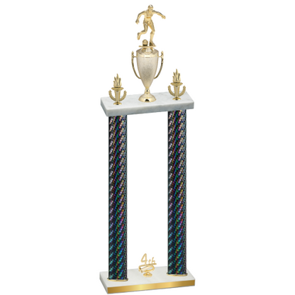 Double Black Carbon Fiber Fourth Place Soccer Trophy
