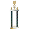 Double Black Carbon Fiber Second Place Soccer Trophy