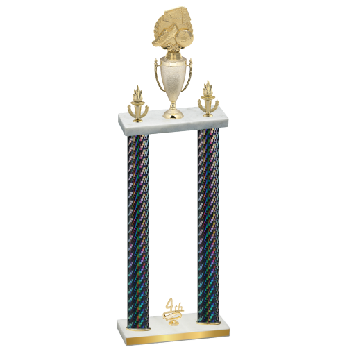 Double Black Carbon Fiber Fourth Place Soccer Trophy