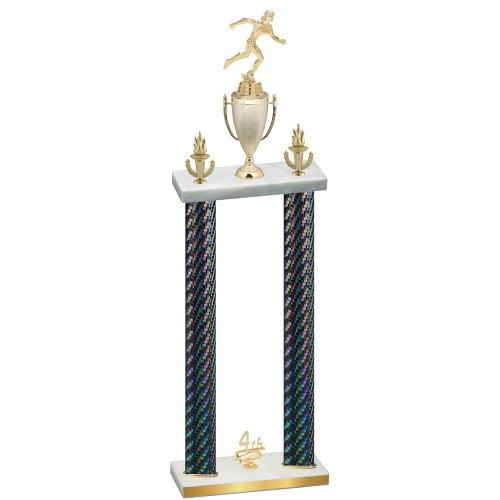 Double Black Carbon Fiber Fourth Place Running Trophy