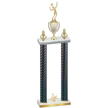 Double Black Carbon Fiber Third Place Tennis Trophy