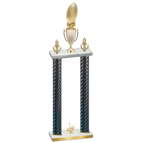 Double Black Carbon Fiber First Place Football Trophy