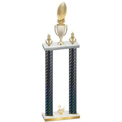 Double Black Carbon Fiber Second Place Football Trophy