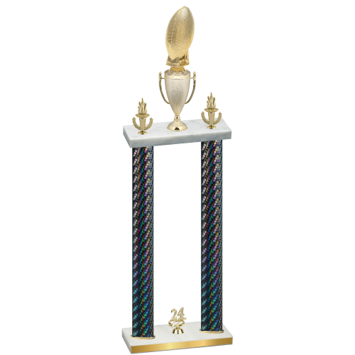 Double Black Carbon Fiber Year Football Trophy