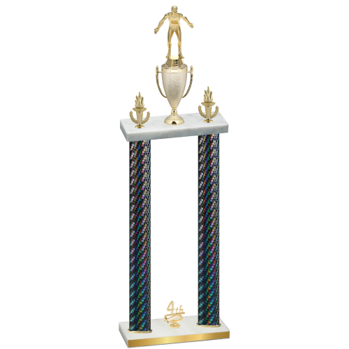 Double Black Carbon Fiber Fourth Place Wrestling Trophy