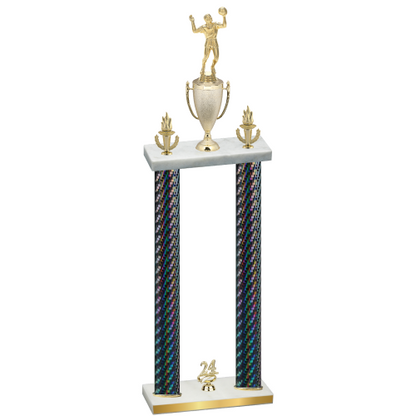 Double Black Carbon Fiber Year Volleyball Trophy
