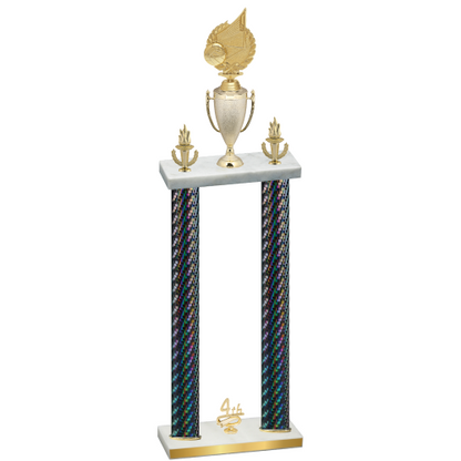 Double Black Carbon Fiber Fourth Place Volleyball Trophy