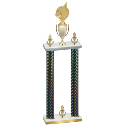 Double Black Carbon Fiber Victory Volleyball Trophy