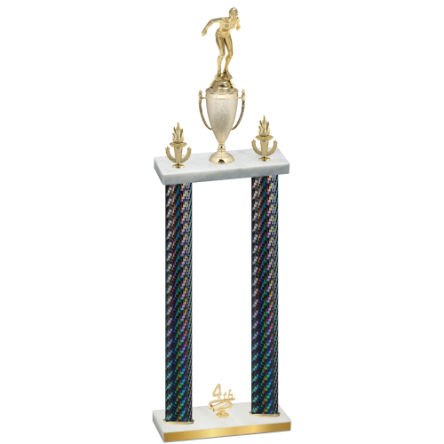 Double Black Carbon Fiber Fourth Place Tennis Trophy