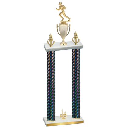 Double Black Carbon Fiber First Place Football Trophy