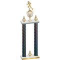 Double Black Carbon Fiber Victory Football Trophy