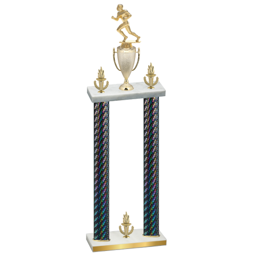 Double Black Carbon Fiber Victory Football Trophy