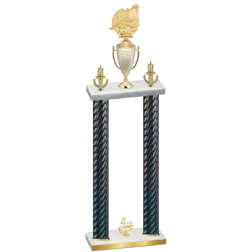Double Black Carbon Fiber Fourth Place Swimming Trophy