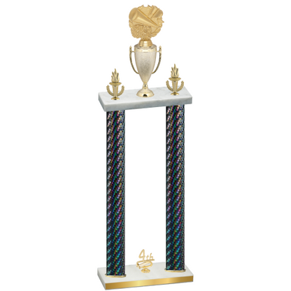 Double Black Carbon Fiber Fourth Place Cheerleading Trophy