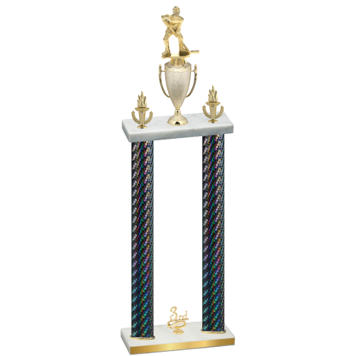 Double Black Carbon Fiber Third Place Hockey Trophy