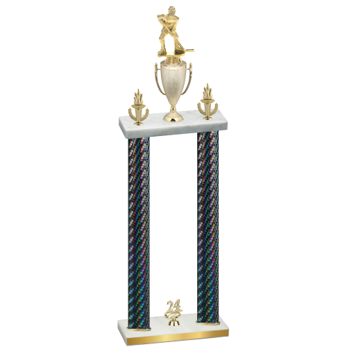Double Black Carbon Fiber Year Hockey Trophy