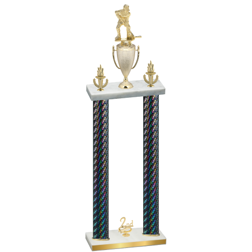 Double Black Carbon Fiber Second Place Hockey Trophy