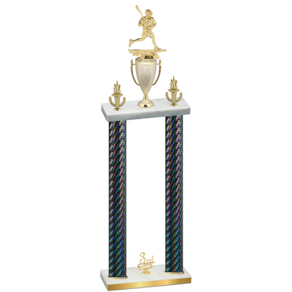 Double Black Carbon Fiber Third Place Lacrosse Trophy