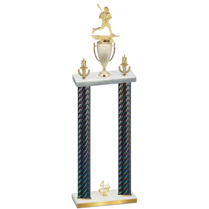 Double Black Carbon Fiber Fourth Place Lacrosse Trophy